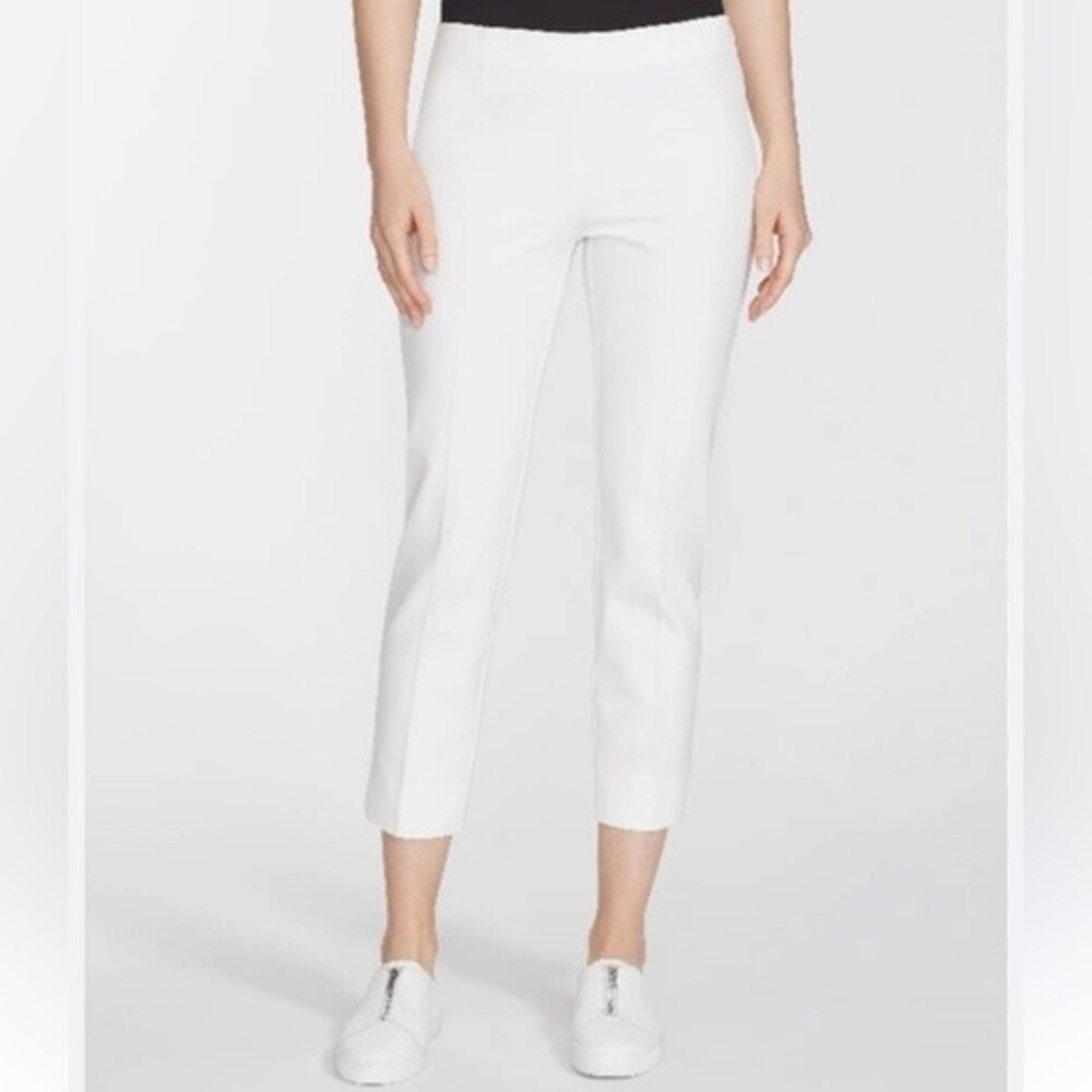 Lafayette 148 New York Cloth Cropped Bleecker Ankle White Pants- Size 8